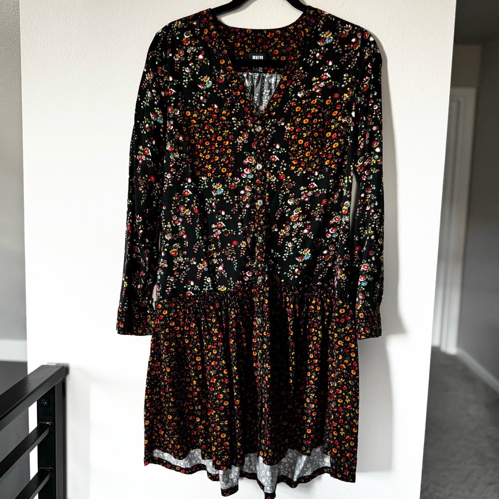 Anthropologie Maeve Floral black Tunic Dress 0 - Picture 4 of 15
